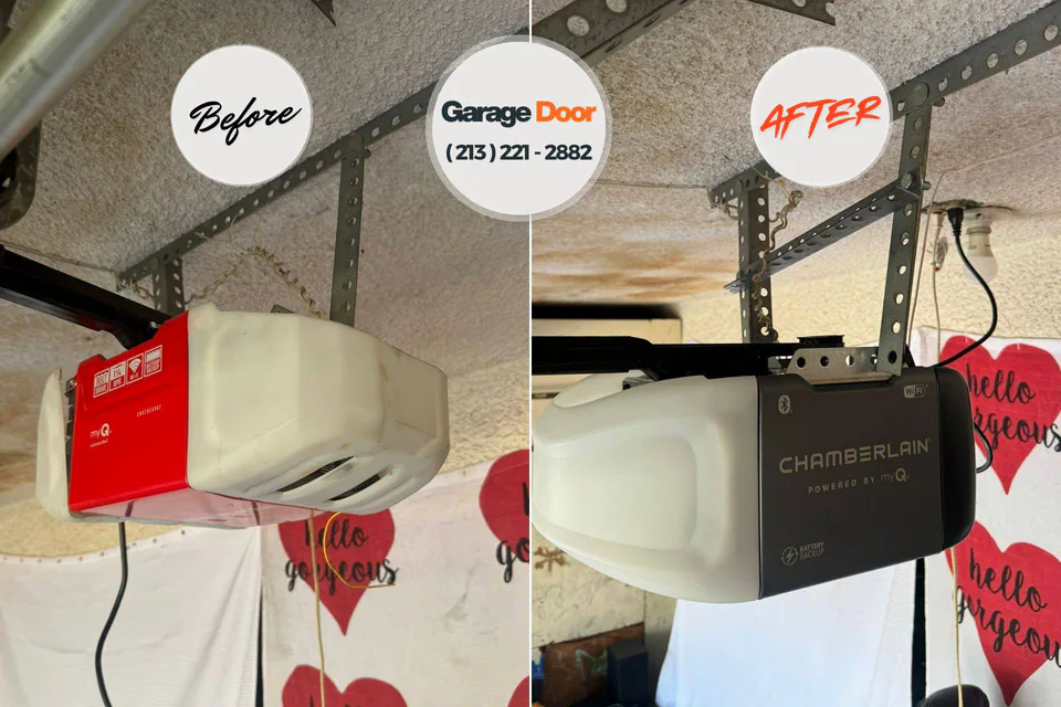 Before and after: garage door repair Orangeburg, NY